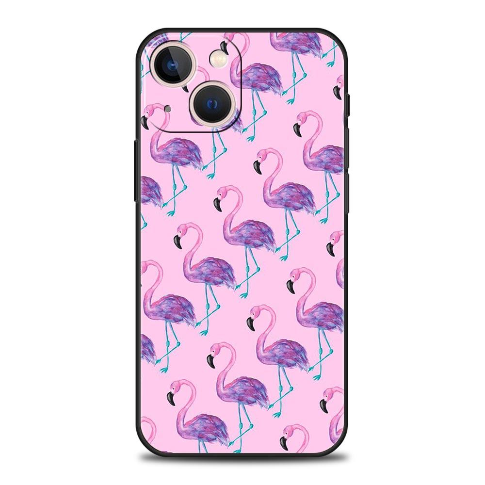 Pink Red Flamingo Luxury Phone Case For iPhone 11 14 15 Pro MAX 12 13 Mini 7 8 Plus X XR XS SE Silicone Shockproof Cover Funda
