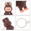 6Pcs Labubu Keychain Backpacks Key Pendants, Doll Pendant Hanging Decoration Keyring Card Gift, Stress-Relieving Accessory
