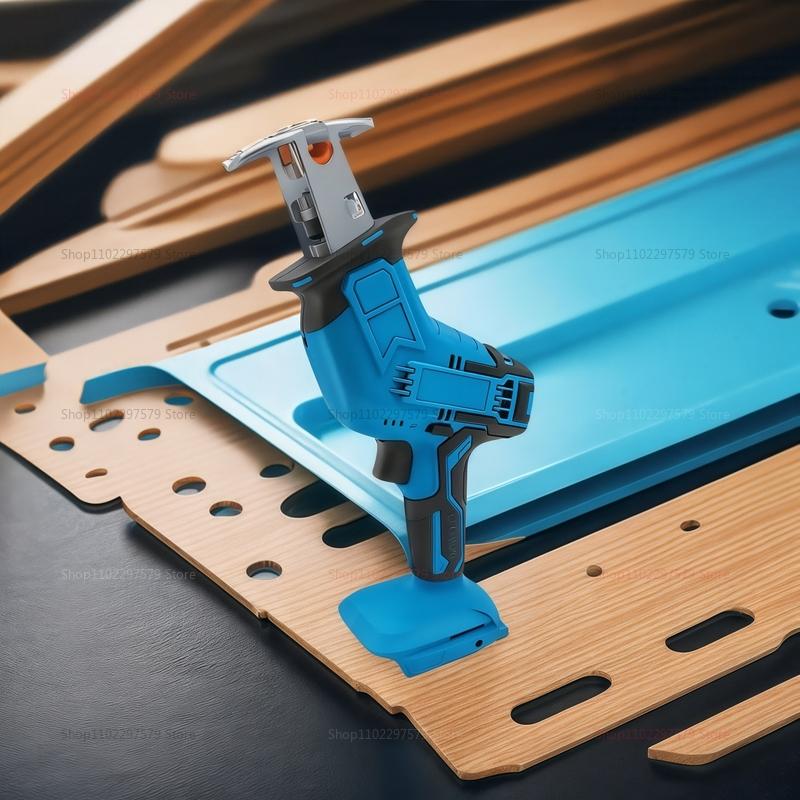 Cordless Power Reciprocating Saw 18V-21V No Battery Adjustable Speed Chainsaw for Wood Pipe Cutting Renovation Tool