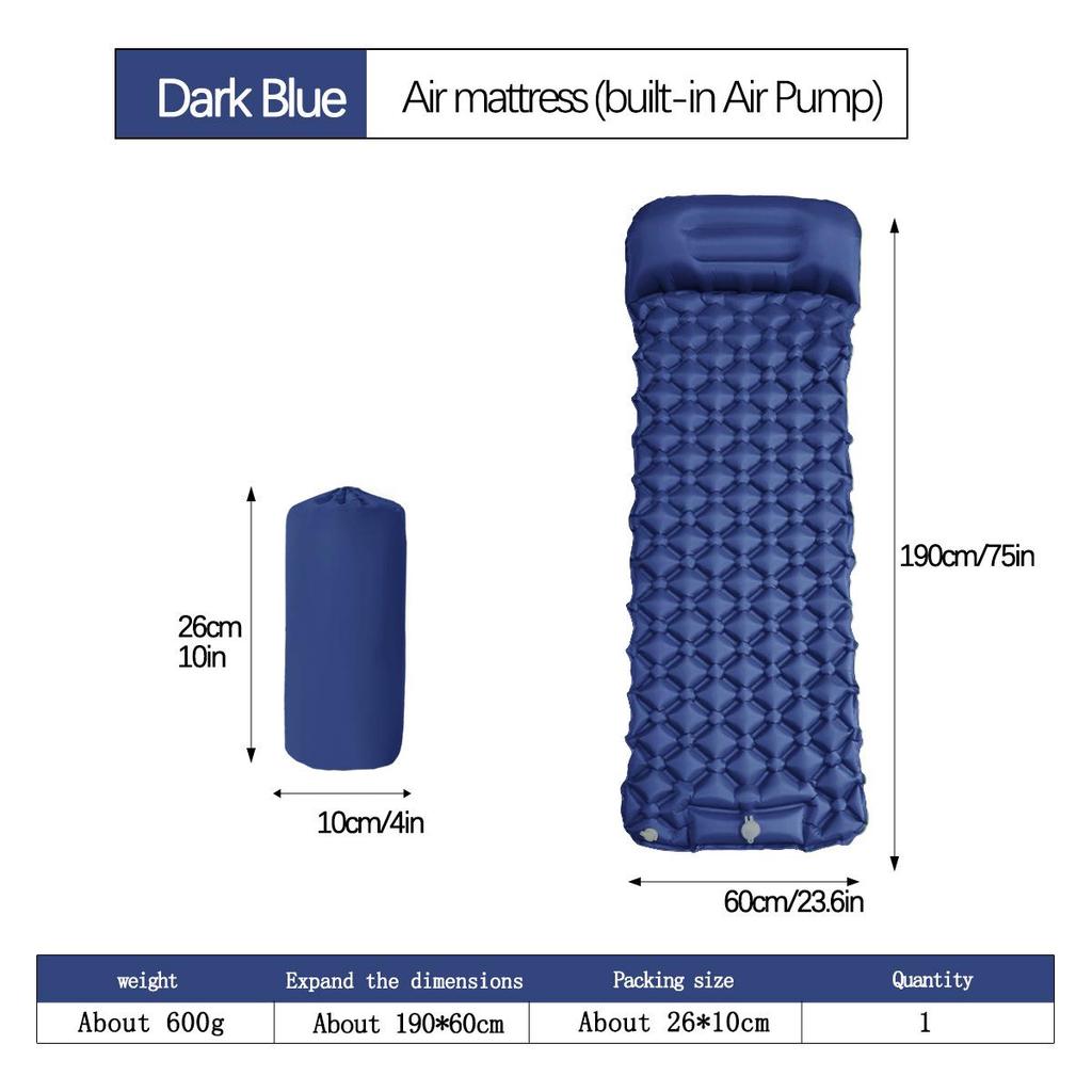 Ultralight Portable TPU Inflatable Camping Pad - Moisture-Proof, Single/Double, Foot-Press Design