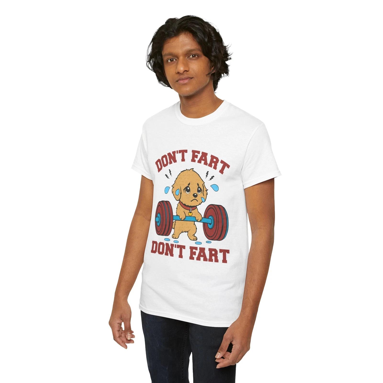 Don t Fart Funny Fitness Gym Workout Squat T-Shirt – Puppy Lover Paw Print Tee XL