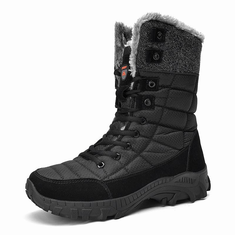 Men s Winter Snow Boots with Plus Velvet Lining, Thickened Water-Resistant Design, Cold Resistant for Northeast Cold. Size 46