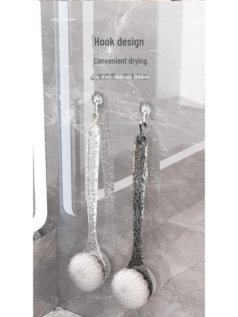 Doppelseitige Badbürste mit langem Griff - Weiche Borsten Rückenbürste für Zuhause