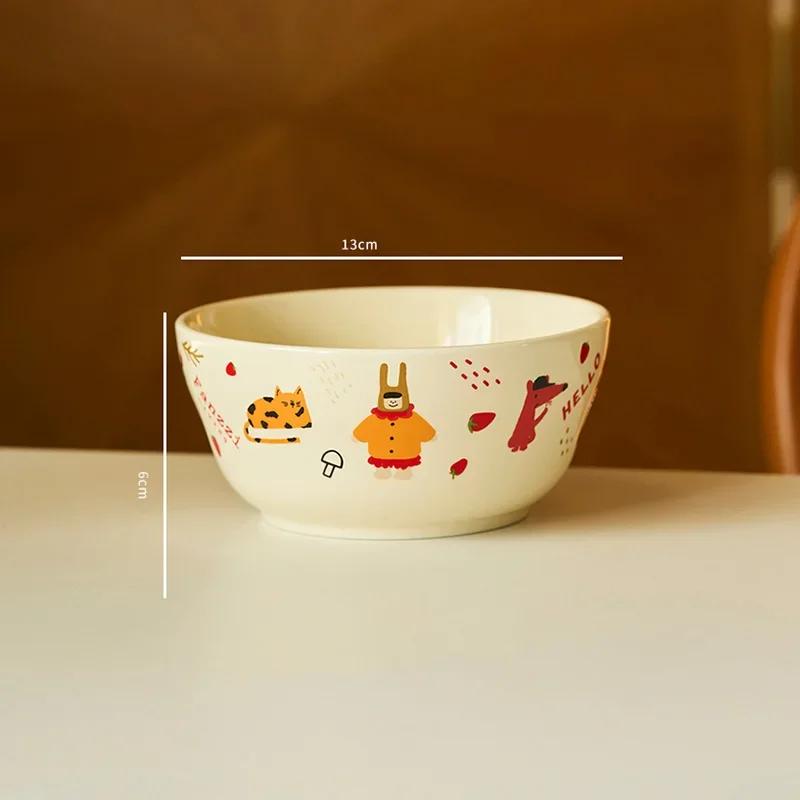 

Милые мультяшные керамические миски для элитного ресторана, изысканные салатницы, десертницы, изысканные блюда, обеденные тарелки, изысканная столовая посуда