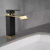 KAWAL Luxury Antique Design Basin Faucet Black Golden Waterfall Bathroom Mixer Modern Deck Mounted Basin Faucet
