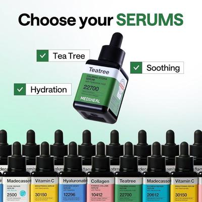 SIERO VISO Collagene/ Tea Tree/ Madecassoside/ Vitamina C/ Ialuronato/ Idratante, Cosmetici Coreani, Kbeauty
