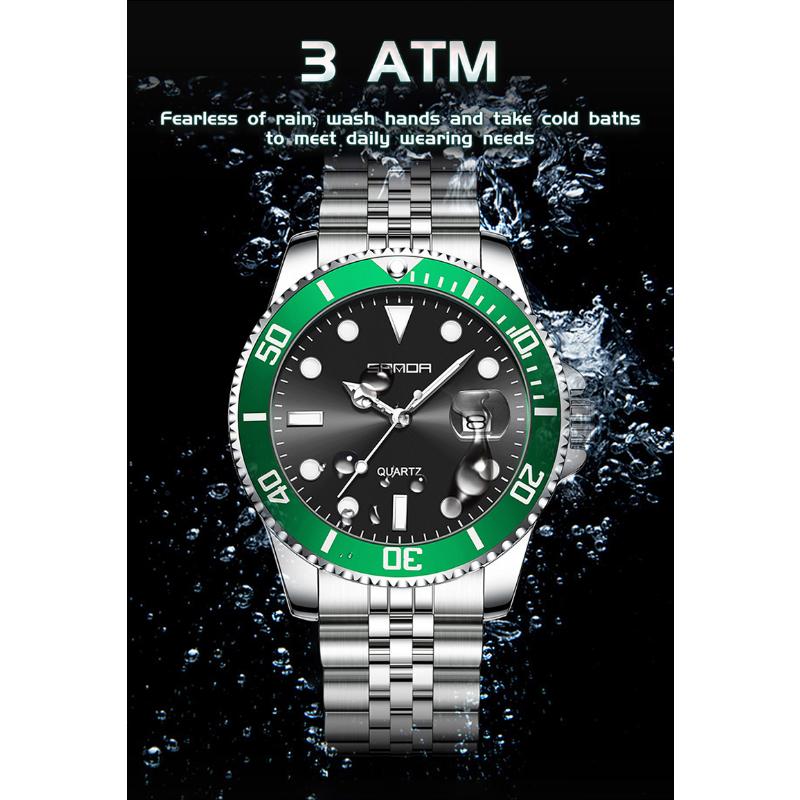 SANDA New Men's Quartz Watch Waterproof Calendar Display Day Glow In The Dark Simple Personalized Men's Watch