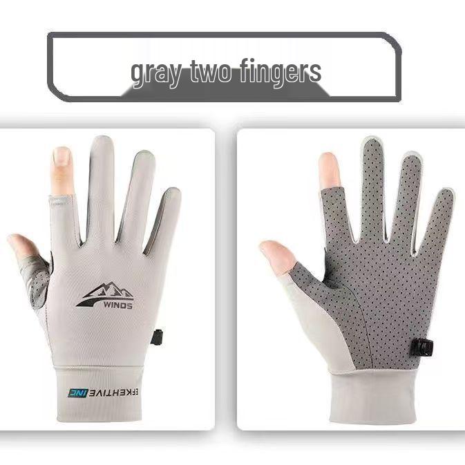 Unisex Summer Fingerless Gloves - UV Protective, Breathable Ice Silk for Cycling, Fishing & Sports