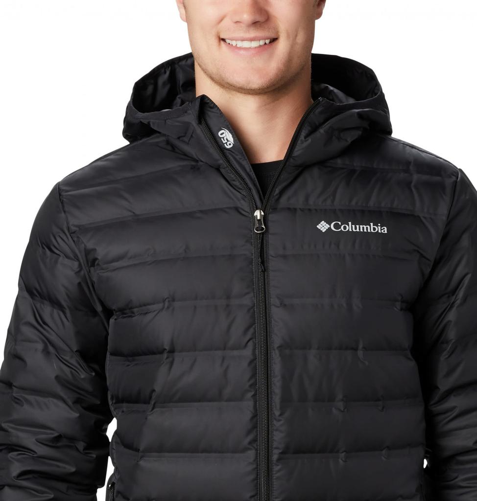 Jacke Columbia Herren Lake 22 Daunen Kapuze schwarz