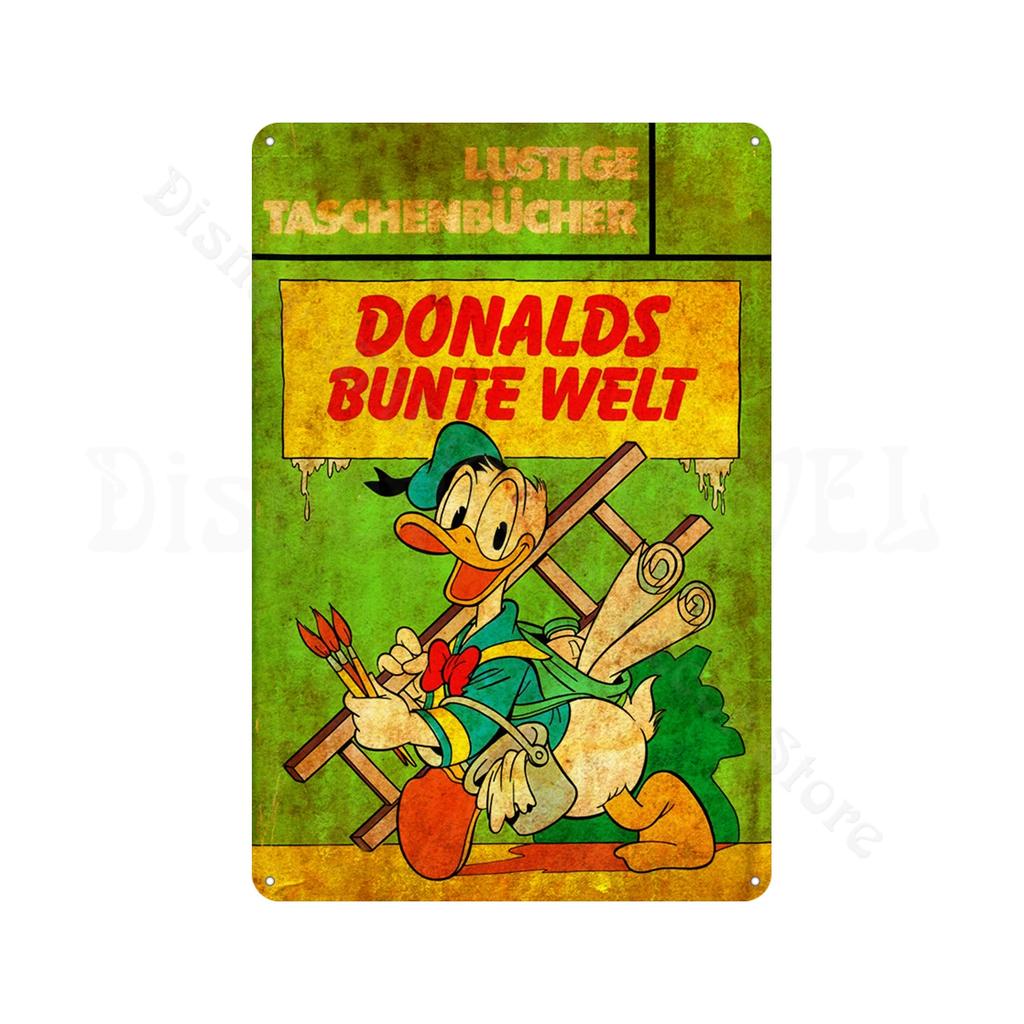 Retro Metal Tin Sign Donald Duck Tin Plaque Metal Poster Cartoon Tin Plate Metal Sign For Man Cave Club Decoration