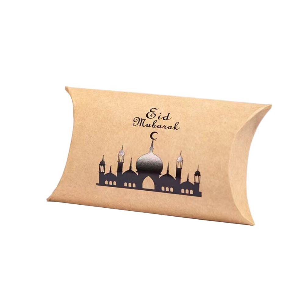 10 Peças Design de Lua Crescente Embalagem de Presentes de Ramadã Sacola de Doces Eid Mubarak Festa Muçulmana Islâmica