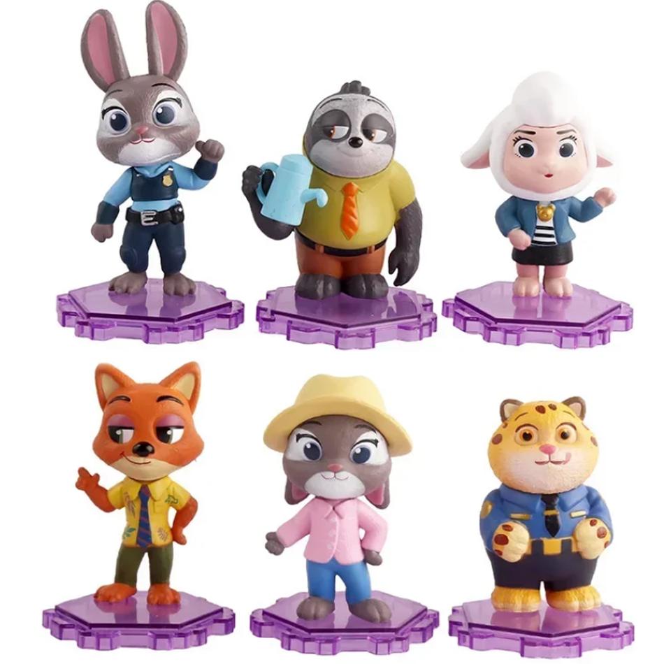 Zootopia 6-Piece Anime Figure Set Judy Nick Chief Bogo Action Figures Kids Toy Models Perfect Birthday Gift