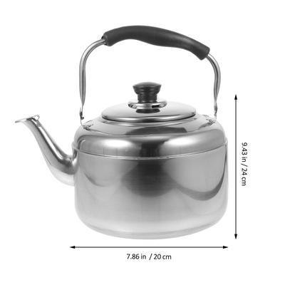 Large Capacity Stainless Steel Whistle Sounding Kettle Heating Pot for Gas Stove Tea Coffee Mulled Wine Household Kitchen Use