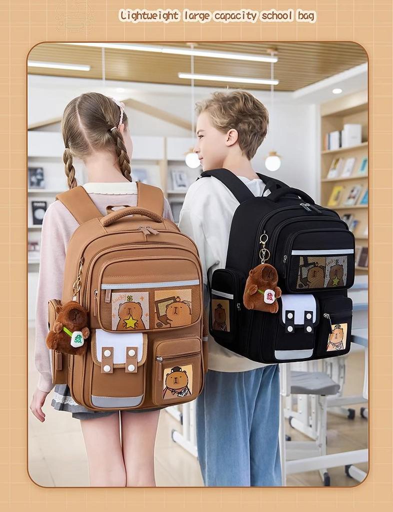 Capybara Decompression Backpack for Elementary Students Grades 1-6 - Lightweight, Large Capacity for Boys and Girls
