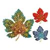 1/3Pcs Maple Leaf Brooch Colored Rhinestone Enamel Thanksgiving Brooch Festive Autumn Inspired Design Lapel Badge