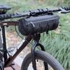 Large Capacity Adjustable Bicycle Handlebar Bag - Black Multi-Compartment Front Frame Tube Bag with Handlebar Mount, for Cycling