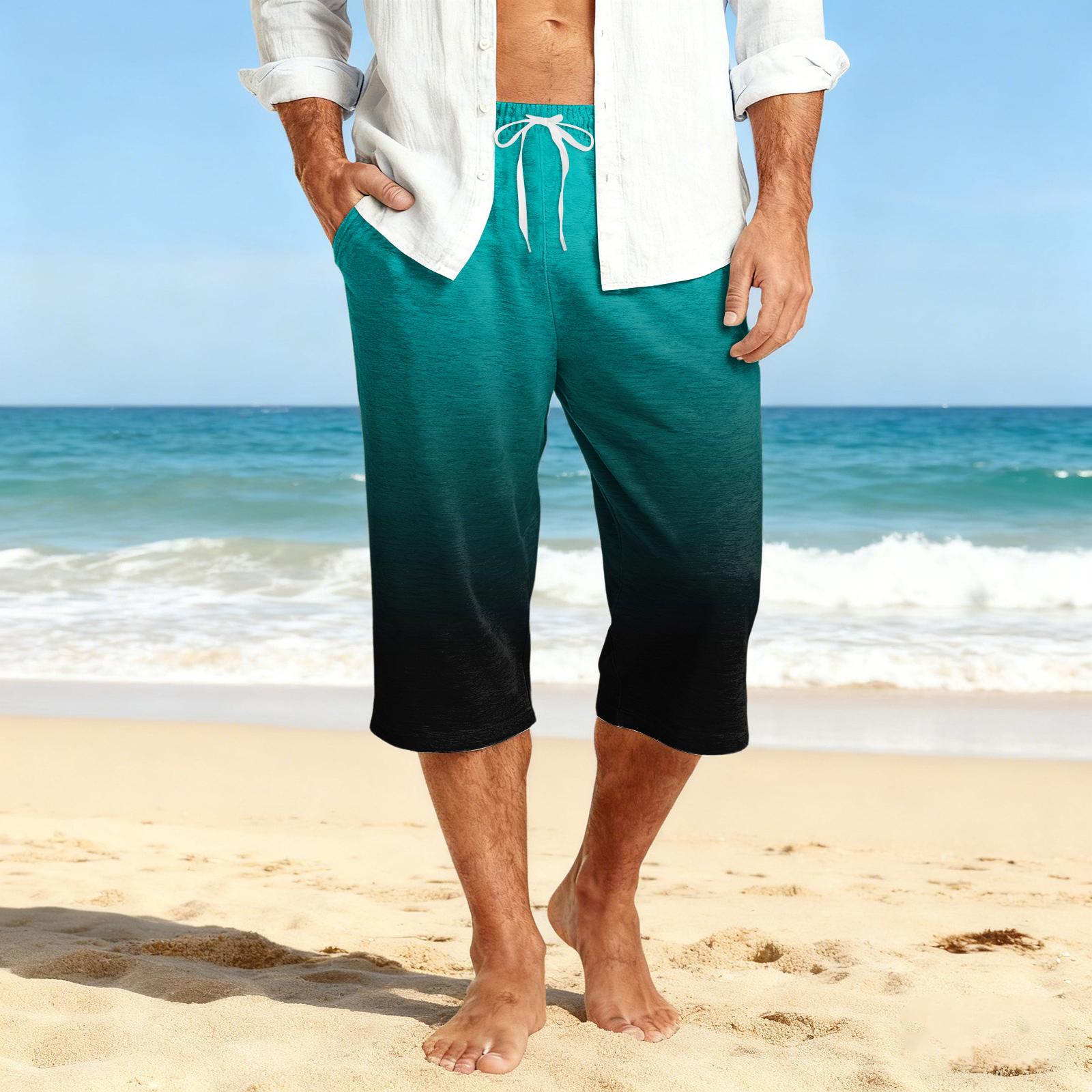 

Men s Casual Drawstring Cropped Shorts L