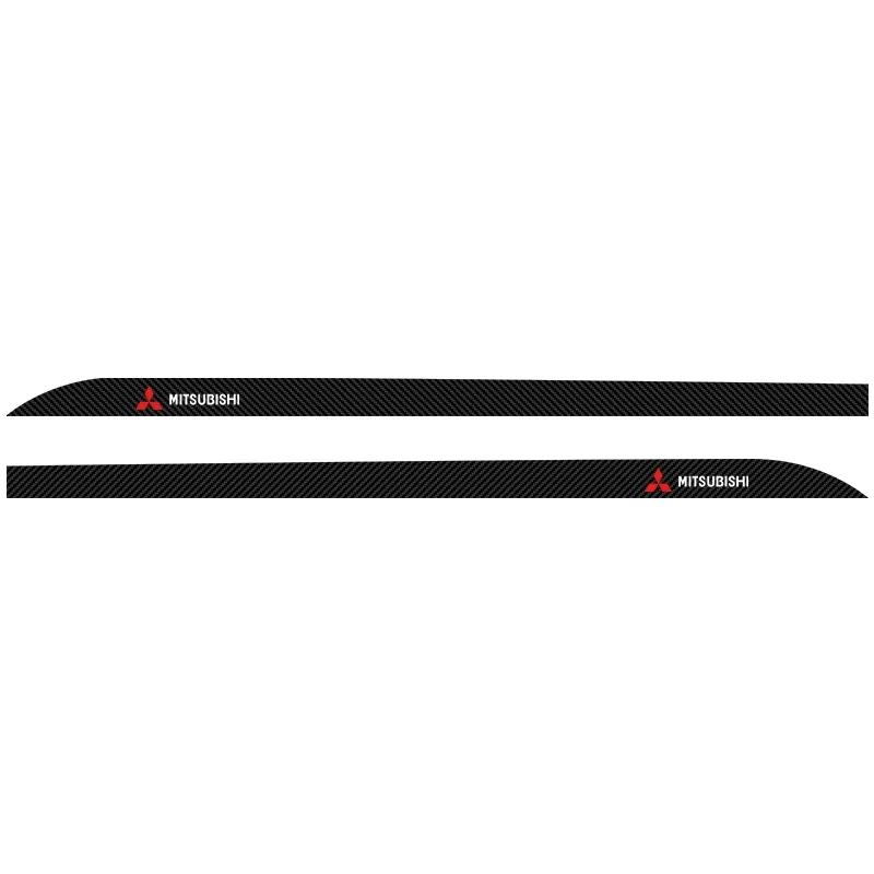 2pcs Car Logo Carbon Fibre Side Decal Side Skirt Car Stickers Anti Scratch For Mitsubishi ASX Lancer Pajero Outlander Lancer EX