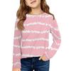 Girls' Long Sleeve Tee - Pleated Round Neck Casual Top