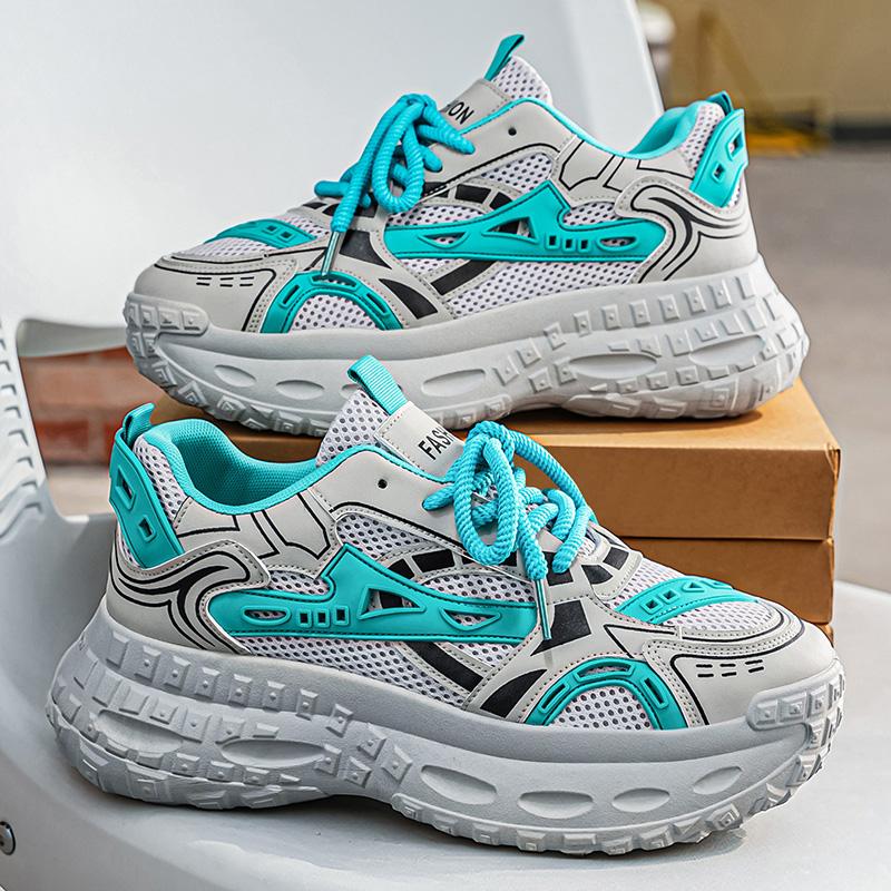 Men s Thick Soled Dad Shoes Fashion Sports Shoes Breathable Mesh Trendy Shoes Running Shoes 39