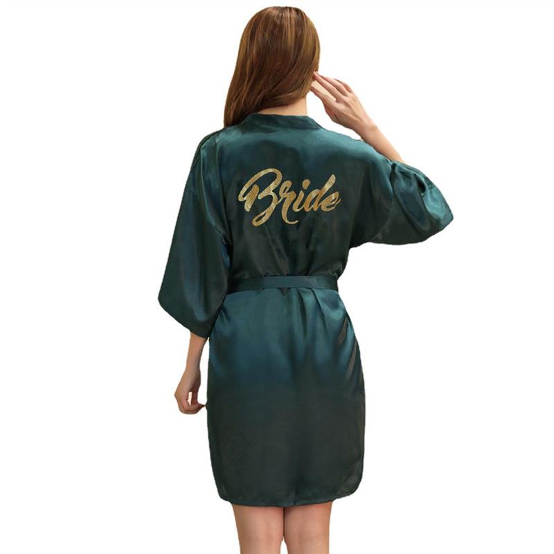 Women's Summer Thin Solid Robe Ladies Sleepwear Letters Print Kimono Lace Up Loungewear