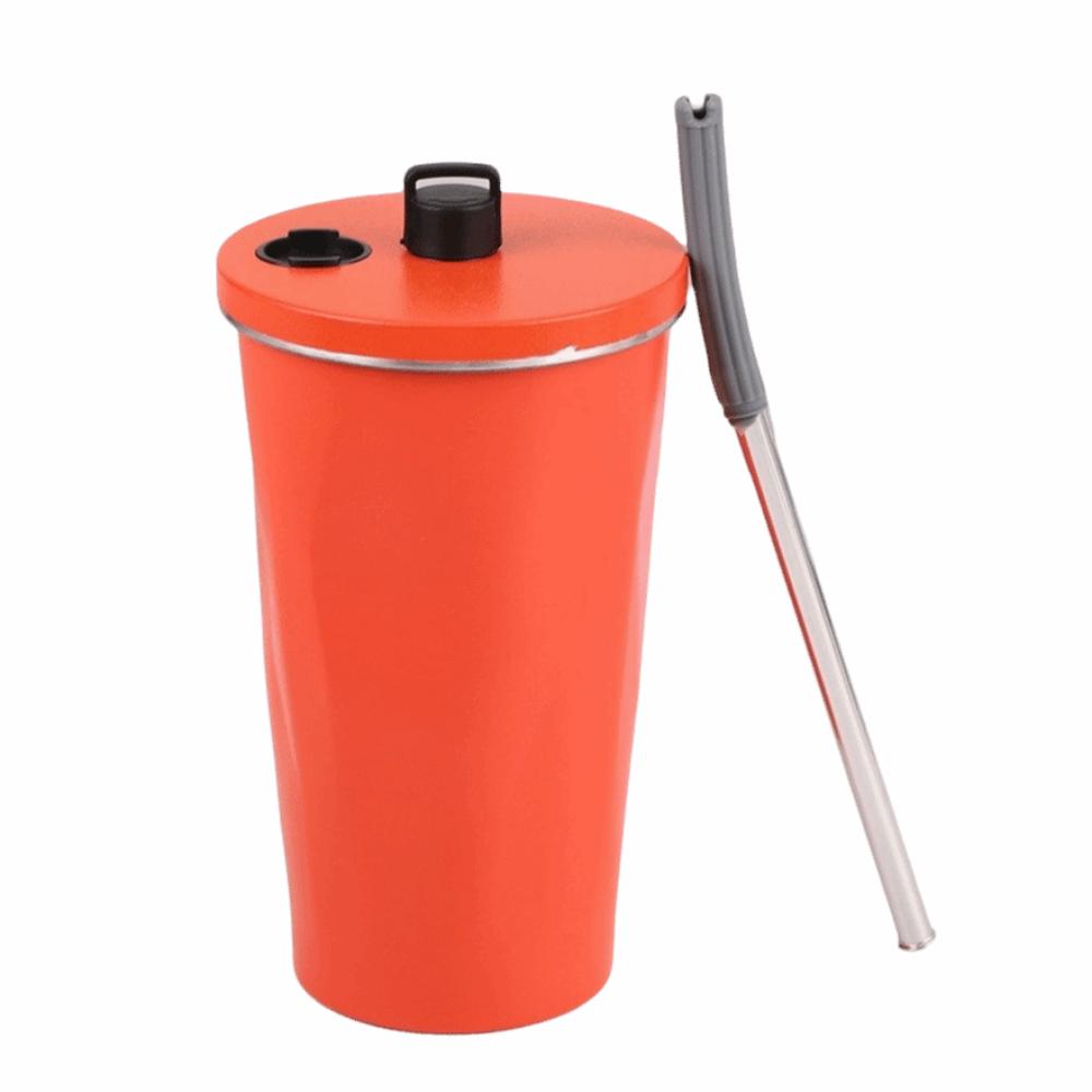 

Creative Travel Insulated Tumbler 600ML Insulated Water Bottle Fashion Thermos Cup Office Use оранжевый