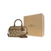 Coach Rowan 16 Classic Monogram Boston Bag Women Handbags Gold Khaki C9947-IME74