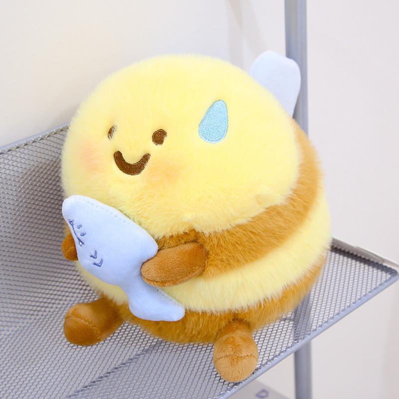 Cute Creative Bee Plush Toy Soft Pp Cotton Stuffed Animal Doll For Kids 20cm