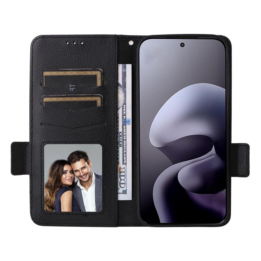 Portemonnaie-Hülle für Moto G67 5G - Leder/PU, Schwarz, Mit Lanyard