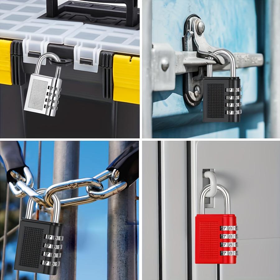 2er-Pack Hochleistungs-Zahlenschlösser mit 4 Rädern - Schlüssellose Sicherheitsschlösser mit 4-stelliger Kombination, Korrosionsbeständig