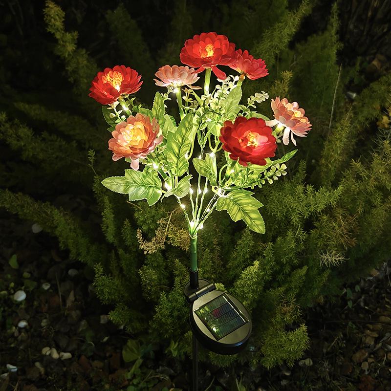 Solar Snow Lotus Lawn Lamp: 7-Head Outdoor LED Flower Simulation Solar Snow Lotus
