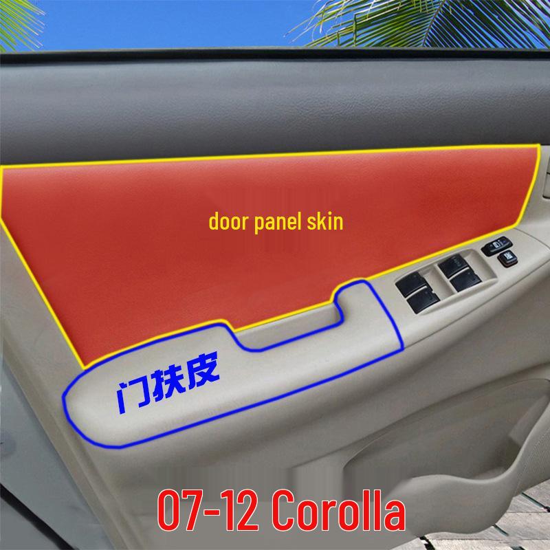 Leather Door Panel & Armrest Cover for 2002-2015 Toyota Corolla Interior Enhancement