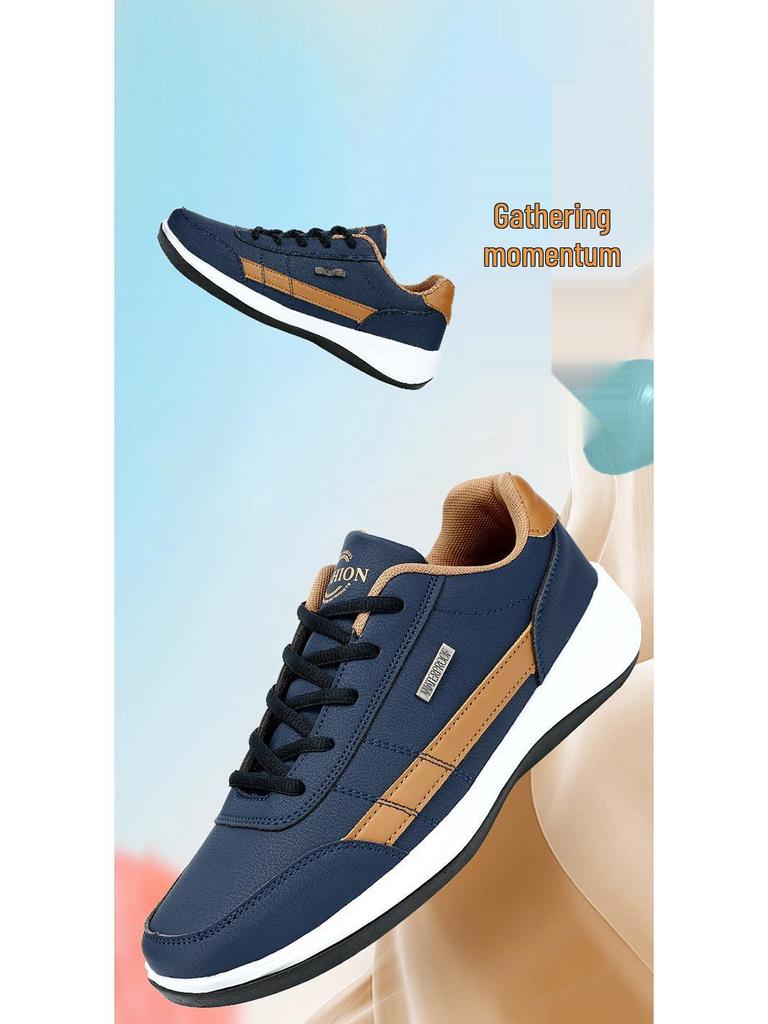Cross-Border Plus Size Autumn & Winter Men's Leather Casual Sports Shoes - Stylish, Trendy, Lightweight Outdoor Running Sneakers