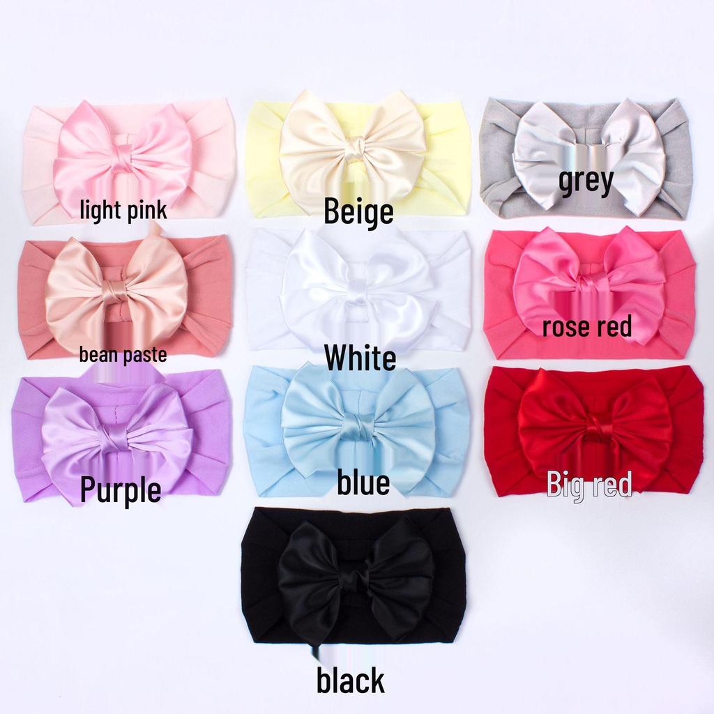 2023 Soft Nylon Wide-Brim Bow Headscarf for Babies and Kids