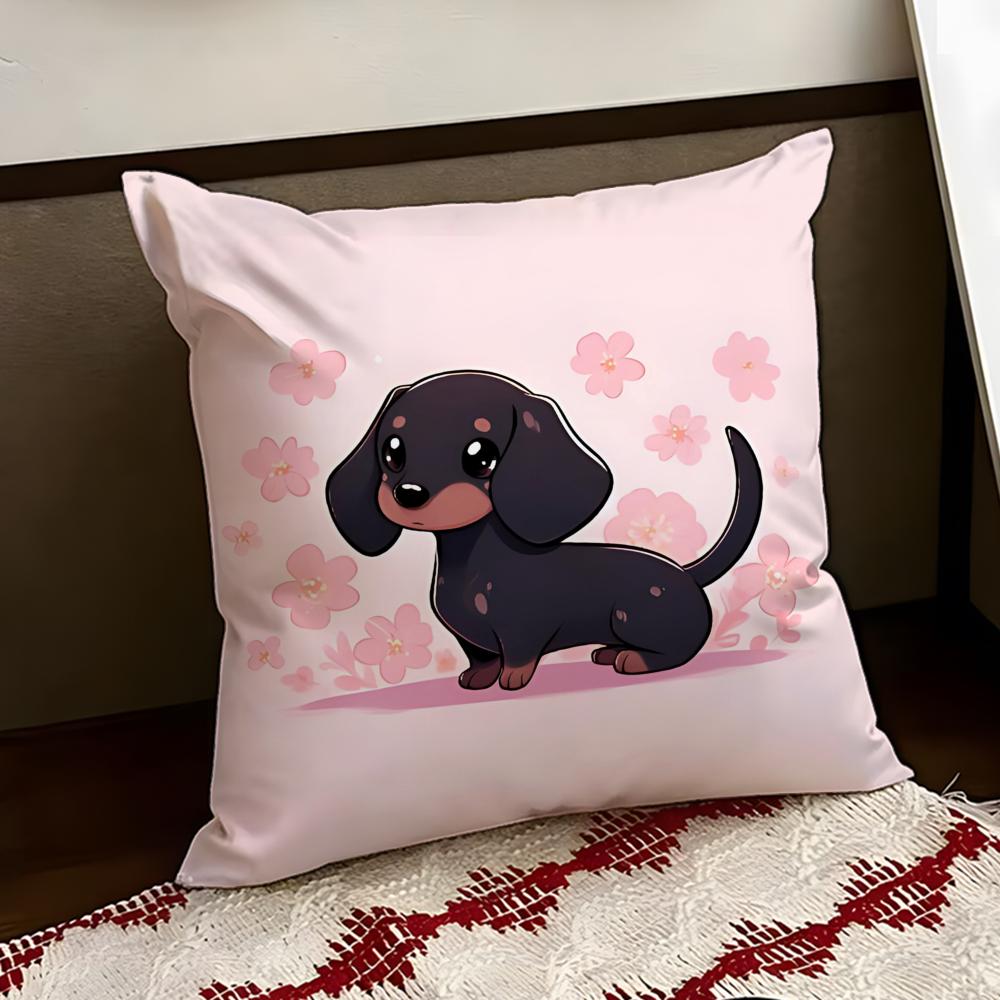 Funda de Cojín Elástica de Perro Salchicha Reversible Suave Duradera para Almohada Uso Multiescena en Casa Coche para Comodidad Diaria