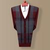 Men's Wool V-Neck Cardigan: Autumn & Winter Knit Long Sleeve Sweater - Thick, Warm, Business Style for Middle-Aged & Dad's Wear.