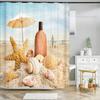Seaside Scenic Beach Shells Shower Curtains Bathroom Curtain Frabic Waterproof Polyester Bath Curtains for Bathroom 180x180cm