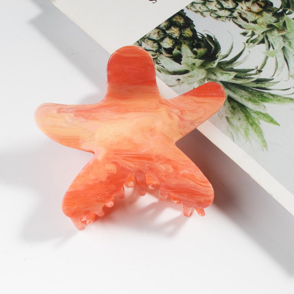 8cm Seestern Haarspange Kreative Patrick Star Farbabstimmung Hai-Klammer Farbverlauf Acryl Haarspange Mädchen Haarschmuck 1 Stück