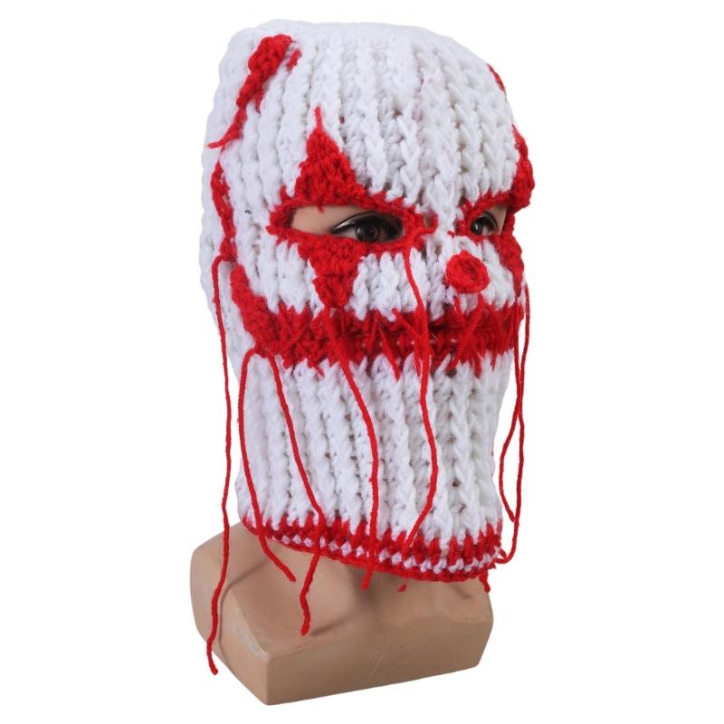 Fun Ghost Balaclava Men Costume Hats Halloween Gift Warm Soft Bucket Hat Halloween Gift Warm Soft Balaclava Hat