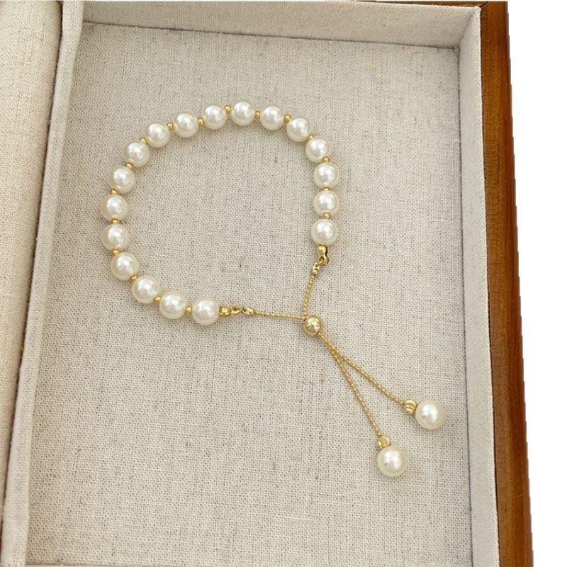 Elegant Korean Pearl Pendant Necklace with Adjustable Drawstring and Tassel for Women