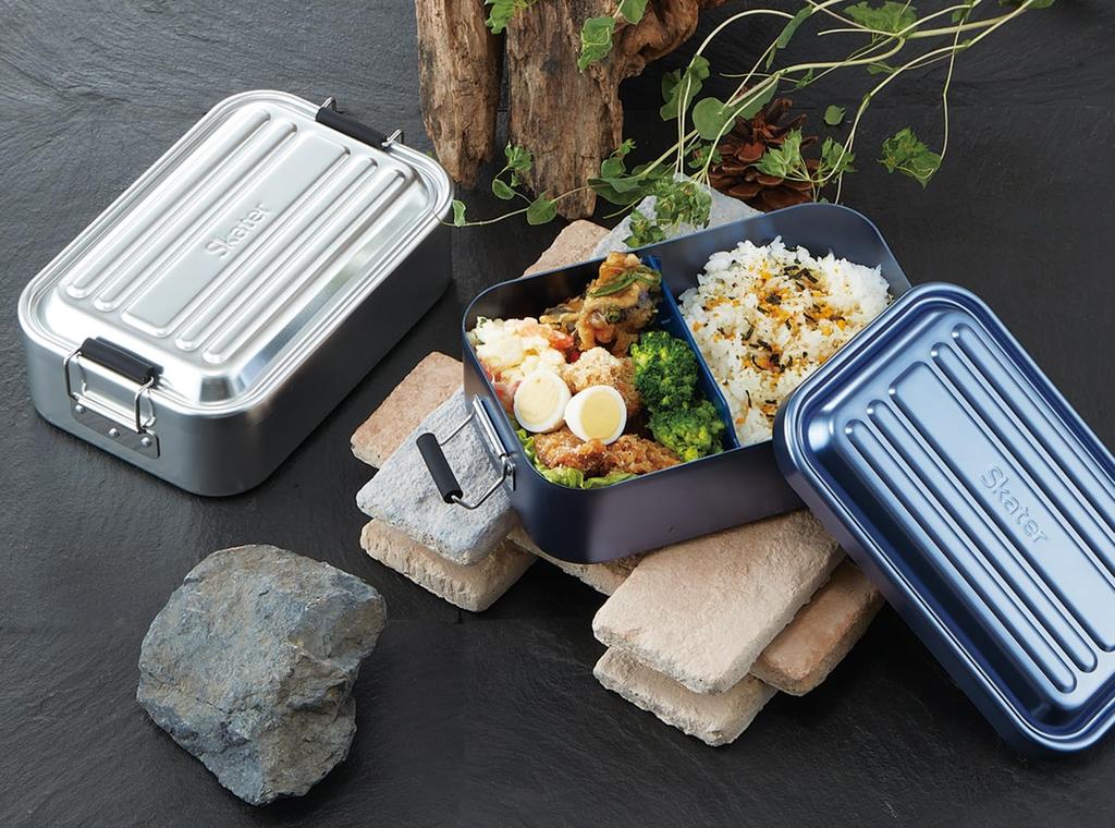 Skater Aluminum Lunch Box for 850ml Large Fluffy Packing Silver Men, Capacity, Design, (AFT8B-A)