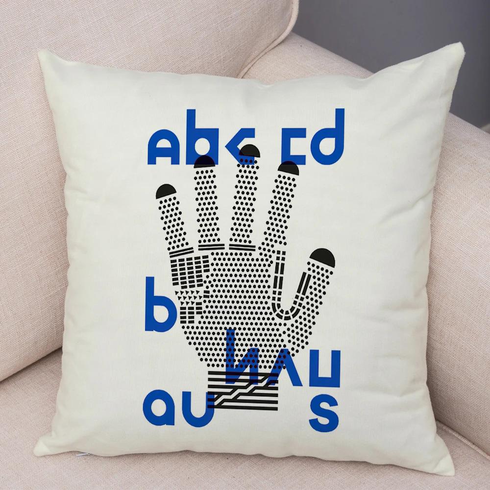 Nordic Minimalist Color Block Double Print Cushion Cover Decor Bauhaus Modern Pillowcase Soft Plush Throw Pillow Case For Sofa