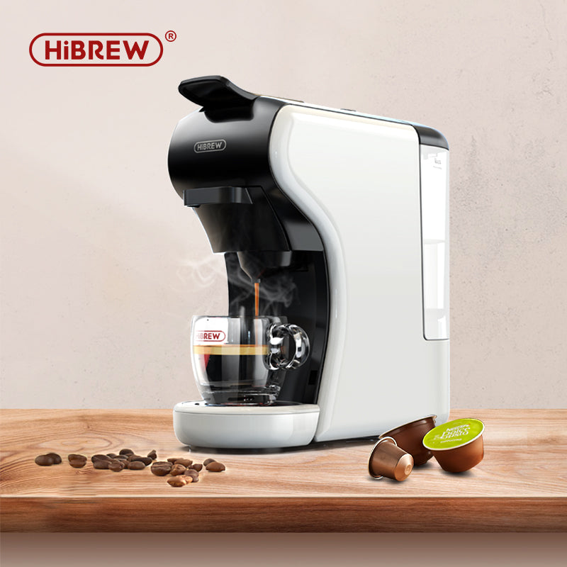 4-in-1 Capsule Coffee Machine with 19 Bar Pressure, Hot & Cold Brew, 600ml Water Tank, Compatible with Nes, DG, ES, K-Cu Pods & Ground Coffee