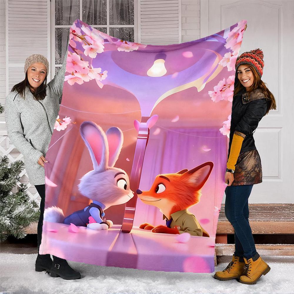 1 Stück Zootopia Outdoor Flanelldecke für Mädchen Weiche, leichte Überwurfdecke Perfekt für Camping und als Geschenk, Digital