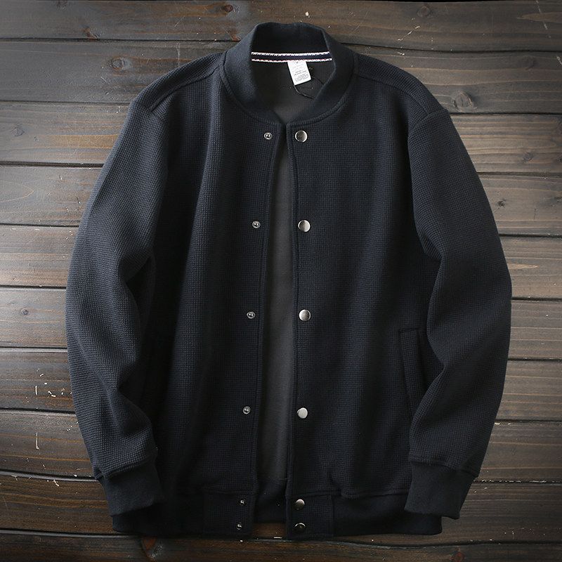 Hard Goods! Heavy Waffle Foreign Trade Tail Goods Men's Spring and Autumn American Casual Baseball Collar Jacket Top Tide