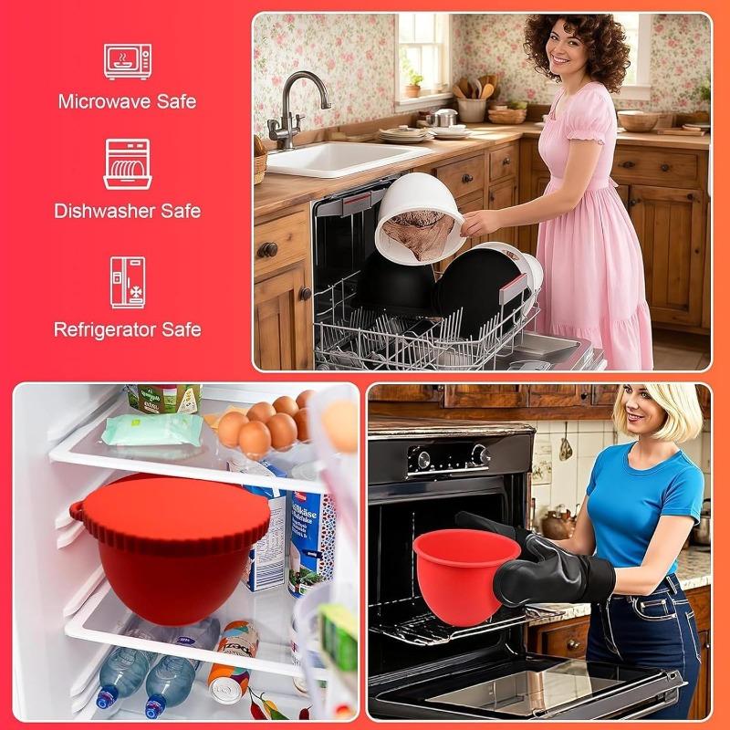 Mixerzubehör und Zubehör, Silikonschüssel-Einlage mit Deckel, Kippkopf, Standmixer, Wiederverwendbar und Spülmaschinenfest