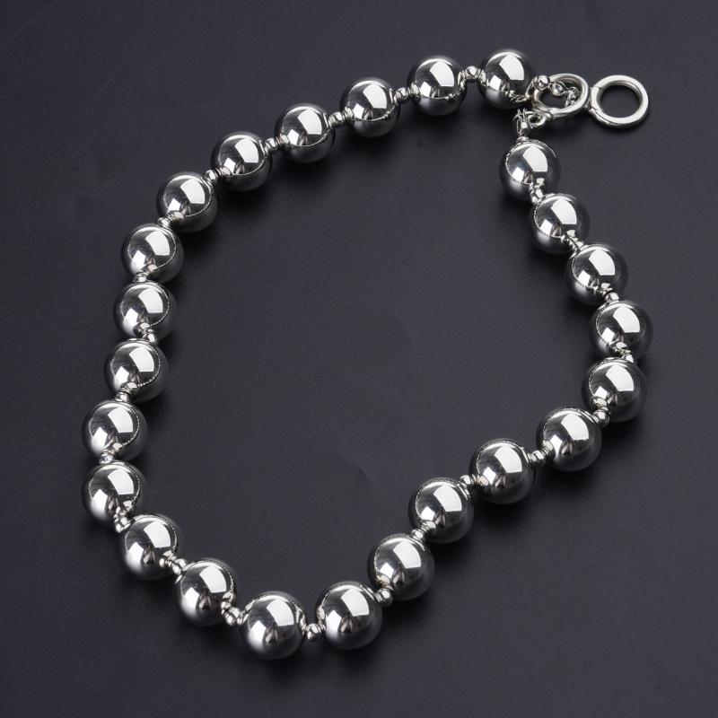 Stylish Beaded Necklace Handmade Alloy Clavicle Chain Silver Beaded Ornament