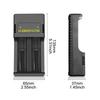 18650 Battery Charger 2 Slots Dual for 18650 4.2V Rechargeable Lithium Battery Charger Adapter for 18650 16340 14500 21700