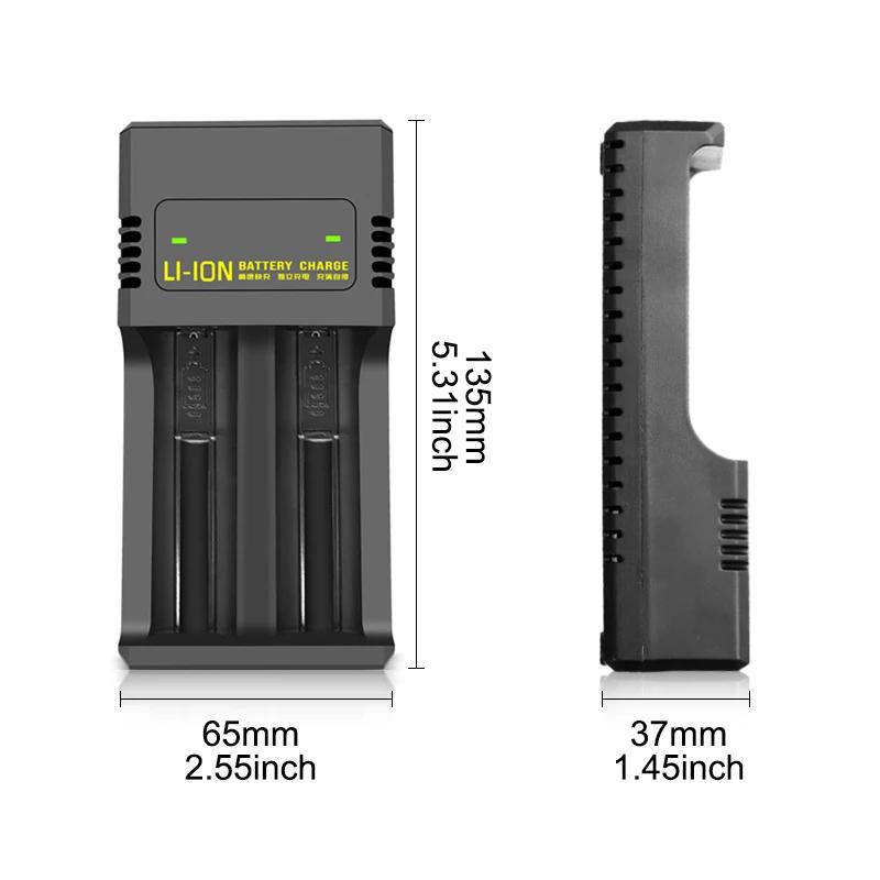 18650 Battery Charger 2 Slots Dual for 18650 4.2V Rechargeable Lithium Battery Charger Adapter for 18650 16340 14500 21700