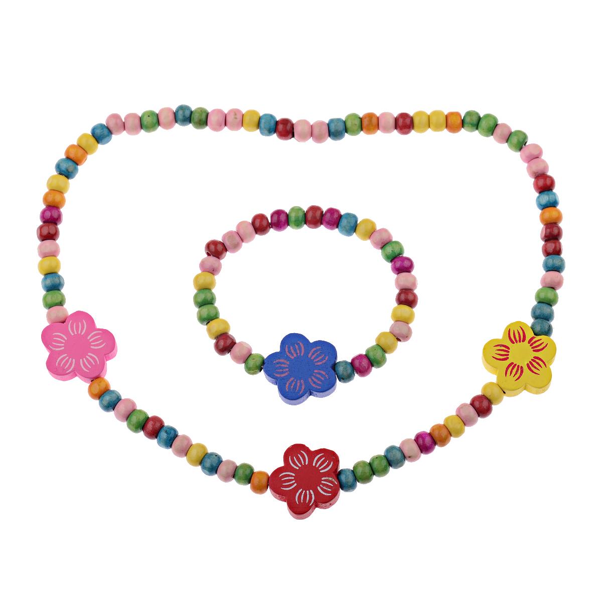 

Наборы с цирконами для девочек TopHanqi, милые ожерелья и браслеты с животными, бабочками и деревянными бусинами для детей, девочек, подарок на день рождения